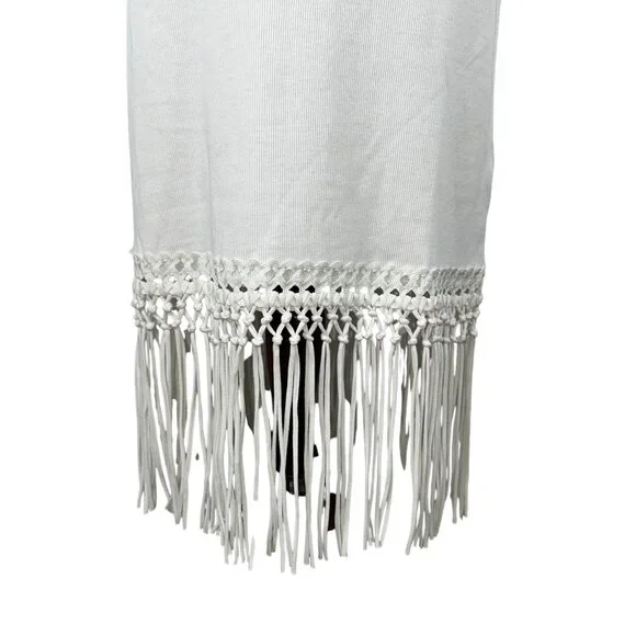 NWT FRENCH CONNECTION Summer White Tank Midi Dress with Crochet Trim Fri… - Picture 10 of 12